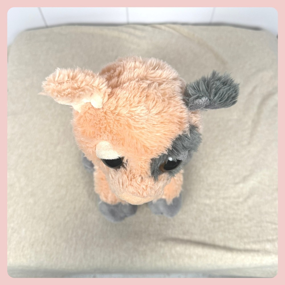 Aurora Plush Cow Stuffed Animal Peach Gray Big Eyes Spotted EUC‎ Collectible Toy - Picture 4 of 6